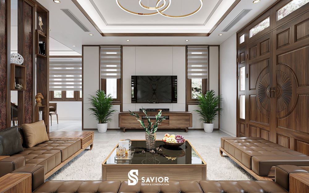 Kệ tivi óc chó sang trọng, bắt mắt