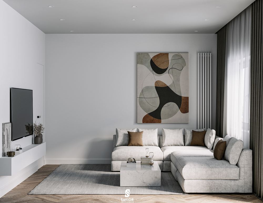 Không gian phòng khách nhỏ xinh tại căn chung cư