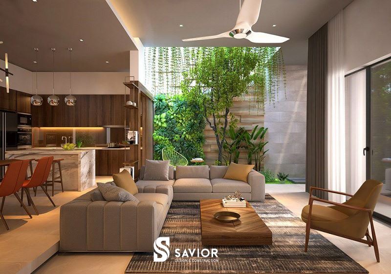 4 Xu hướng thi công nội thất nhà phố không thể bỏ qua 3 Nhà phố không gian xanh được nhiều gia chủ ưa chuộng
