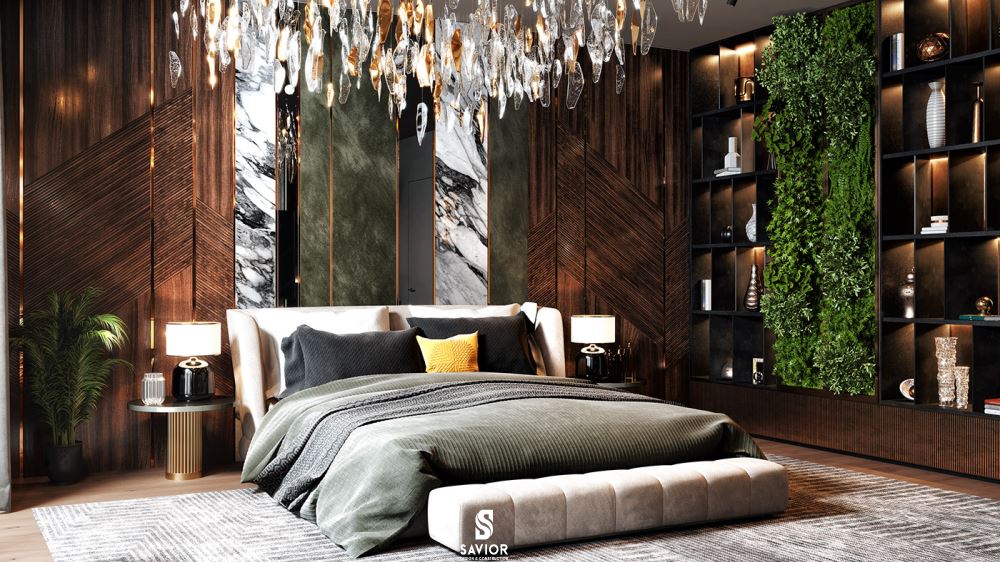 Một mẫu phòng ngủ Luxury với những mảng "xanh" ấn tượng