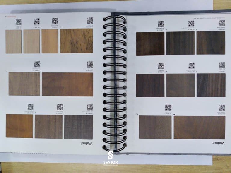 Tổng hợp màu gỗ óc chó An Cường được ưa chuộng, mới nhất 2023 4 Bảng màu gỗ óc chó An Cường phủ Laminate