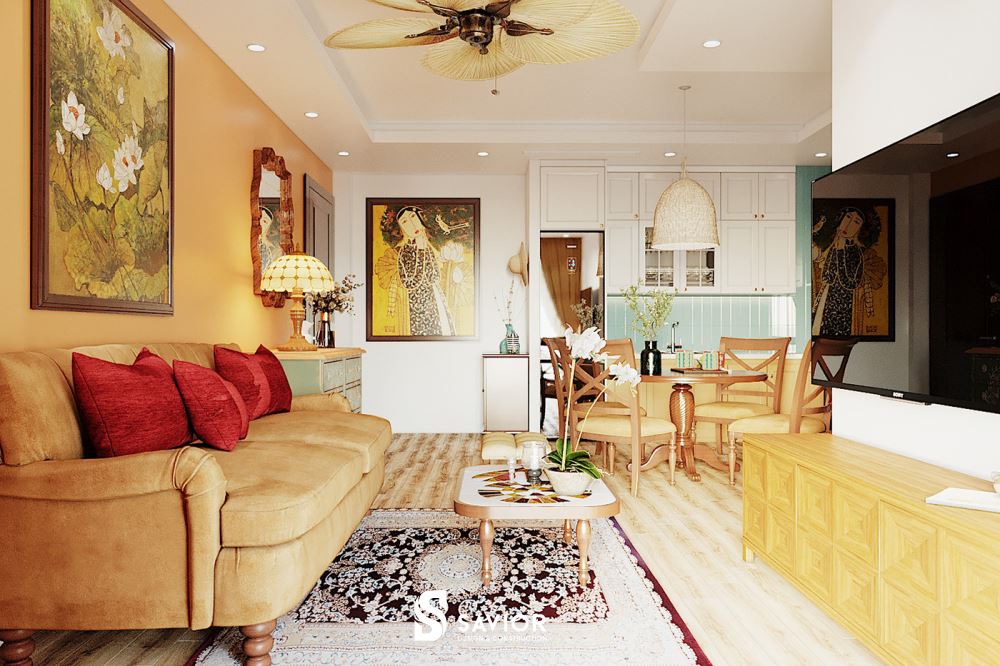 Phòng khách tối giản với những đồ dùng nội thất cơ bản