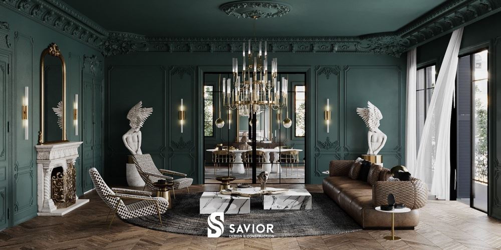 Những chi tiết nghệ thuật điêu khắc tạo nên nét riêng biệt cho không gian tân cổ điển