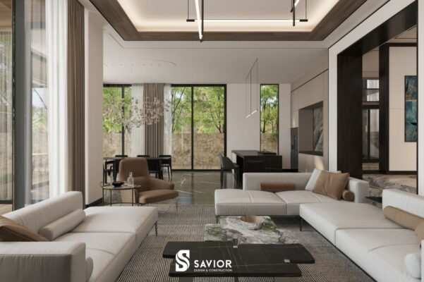 Mẫu nội thất phòng khách biệt thự sang trọng