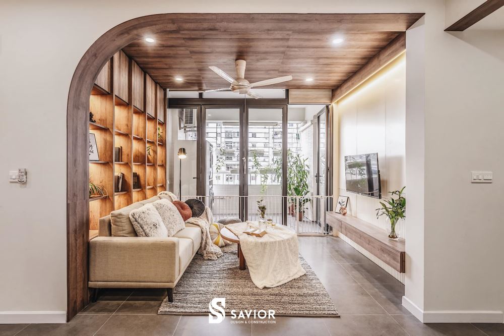 Nội thất phòng khách chung cư đơn giản, tiện nghi