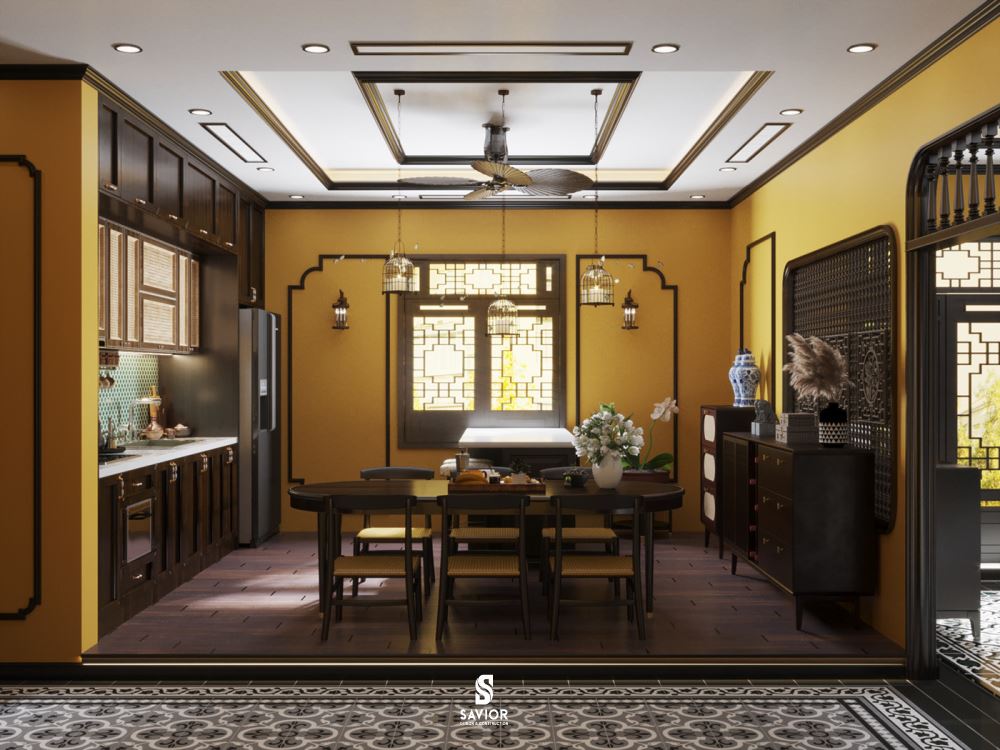 Bếp phong cách Indochine - 20 ý tưởng nội thất phòng bếp đẹp 7 Phòng bếp diện tích nhỏ được thiết kế dựa trên gam màu sáng nhằm mang lại sự rộng mở cho không gian