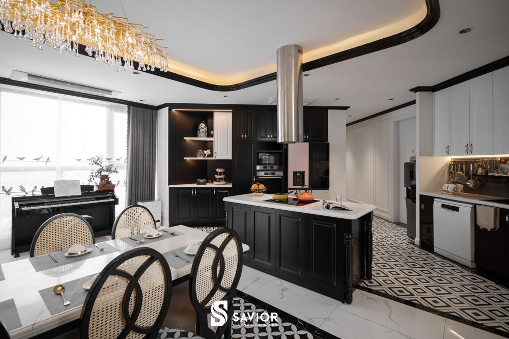 Bếp phong cách Indochine - 20 ý tưởng nội thất phòng bếp đẹp 12 Đảo bếp nhỏ gọn, giúp bạn có thêm nhiều không gian nấu nướng, tách biệt khu vực nấu và bàn ăn.