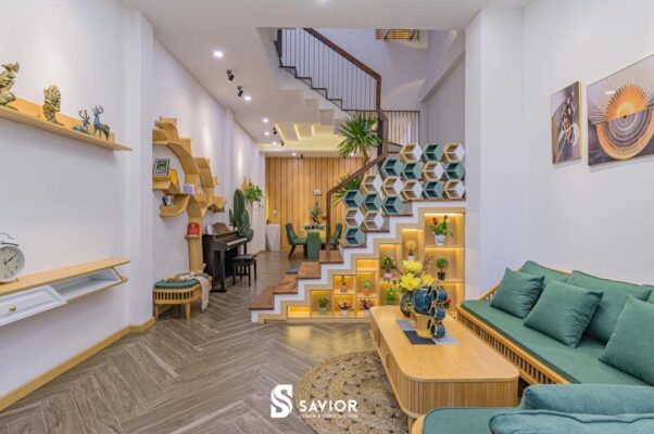 Mẫu phòng khách đẹp nhà ống