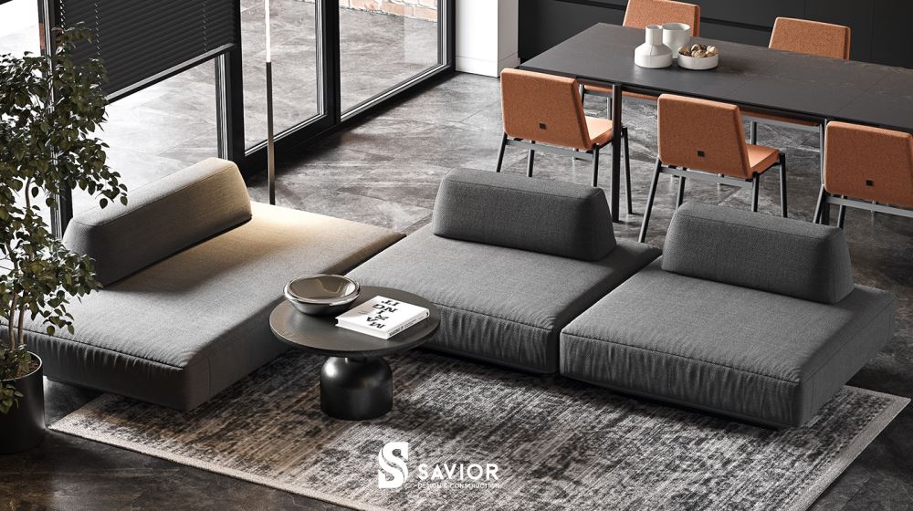 Tổng hợp 5 mẫu trang trí phòng khách đơn giản đẹp, tinh tế 12 Kết cấu nội thất bề mặt phẳng lì, ít gồ ghề, uốn lượn