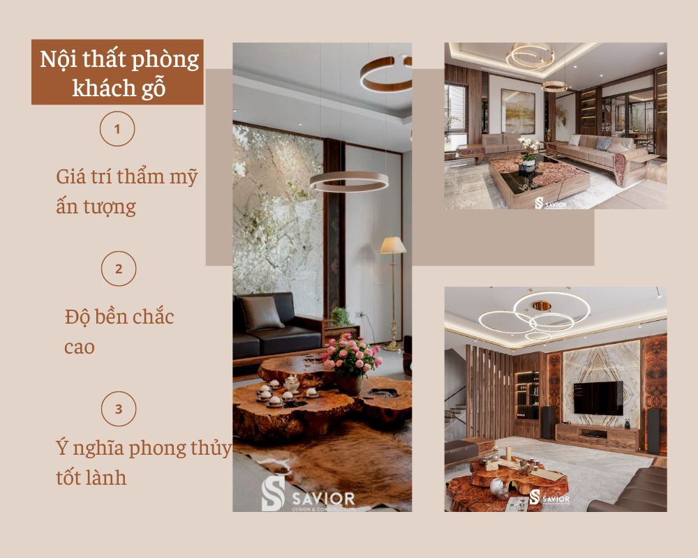 Nội thất gỗ phòng khách hiện đại được rất nhiều gia chủ yêu thích