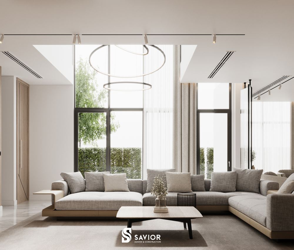 Không gian phòng khách hiện đại, thời thượng và sang trọng của căn biệt thự đẳng cấp