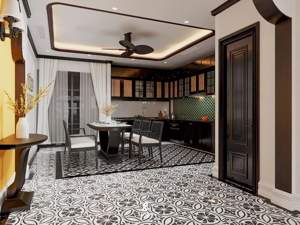 Bếp phong cách Indochine - 20 ý tưởng nội thất phòng bếp đẹp 3 Phòng bếp được trang bị đầy đủ các thiết bị nội thất, giúp bạn tha hồ nấu nướng