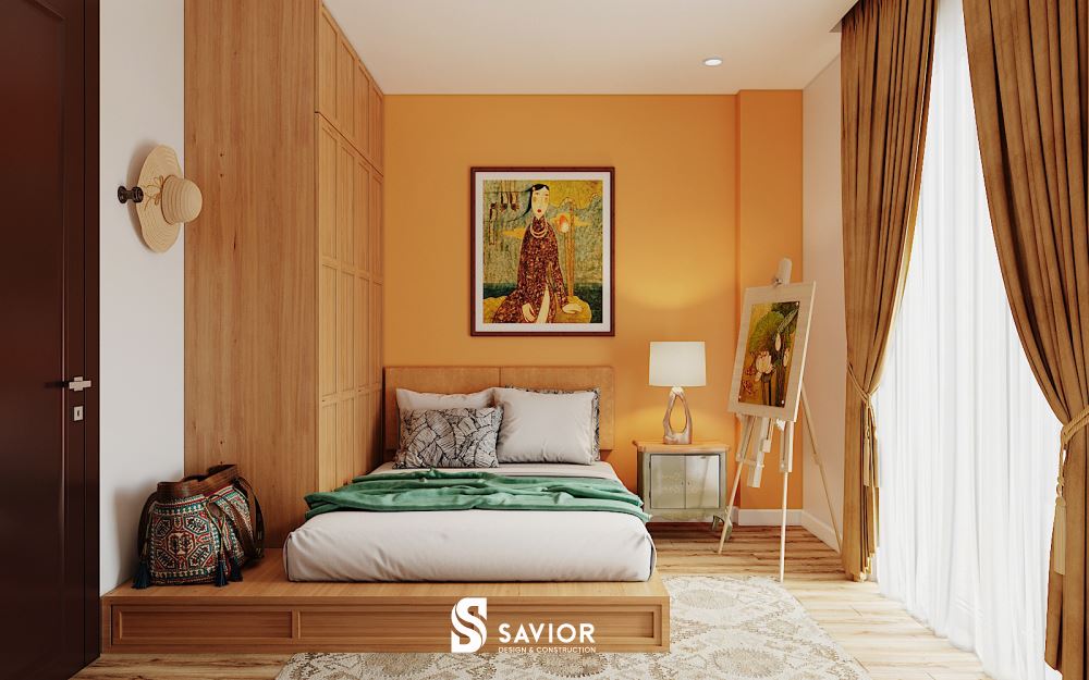 Phòng ngủ được thiết kế theo hướng đón ánh sáng tự nhiên