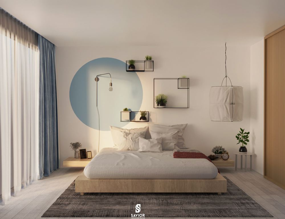 Bố trí chiếc rèm cửa lớn giúp bạn chủ động trong việc đón nhận nguồn sáng