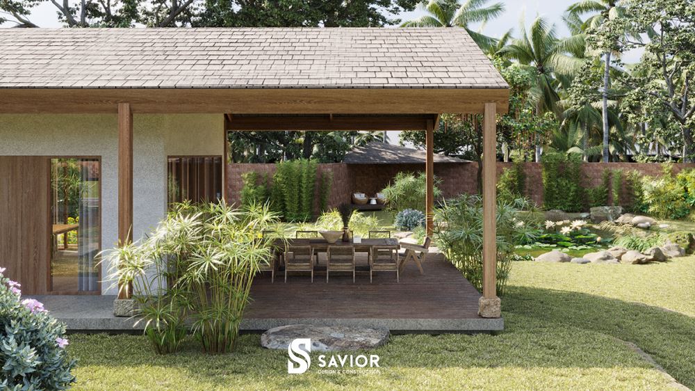 Nội thất nhà vườn truyền thống chủ yếu ứng dụng những kiểu dáng đơn giản của lối thiết kế xưa