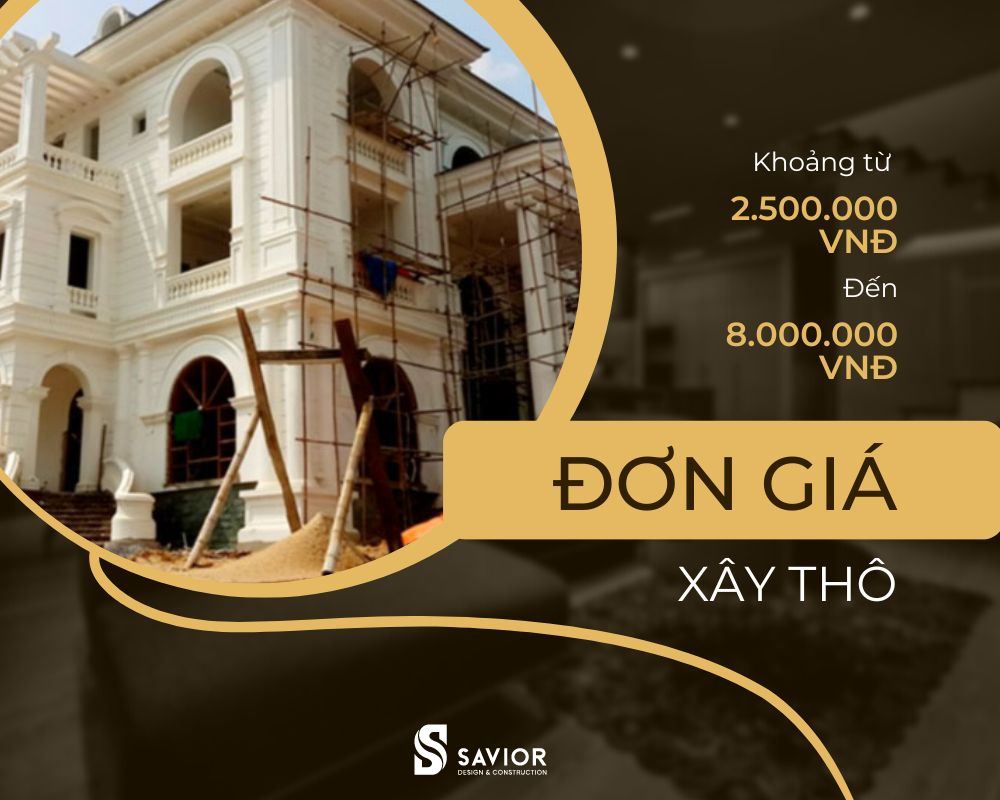 Đơn giá xây thô tại Quảng Ninh dao động từ 2.500.000 - 8.000.000 VNĐ