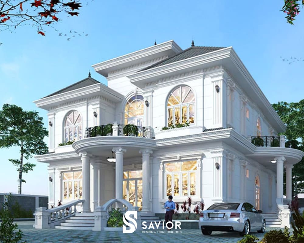 Mẫu nhà biệt thự đẹp theo mong cách cổ điển 