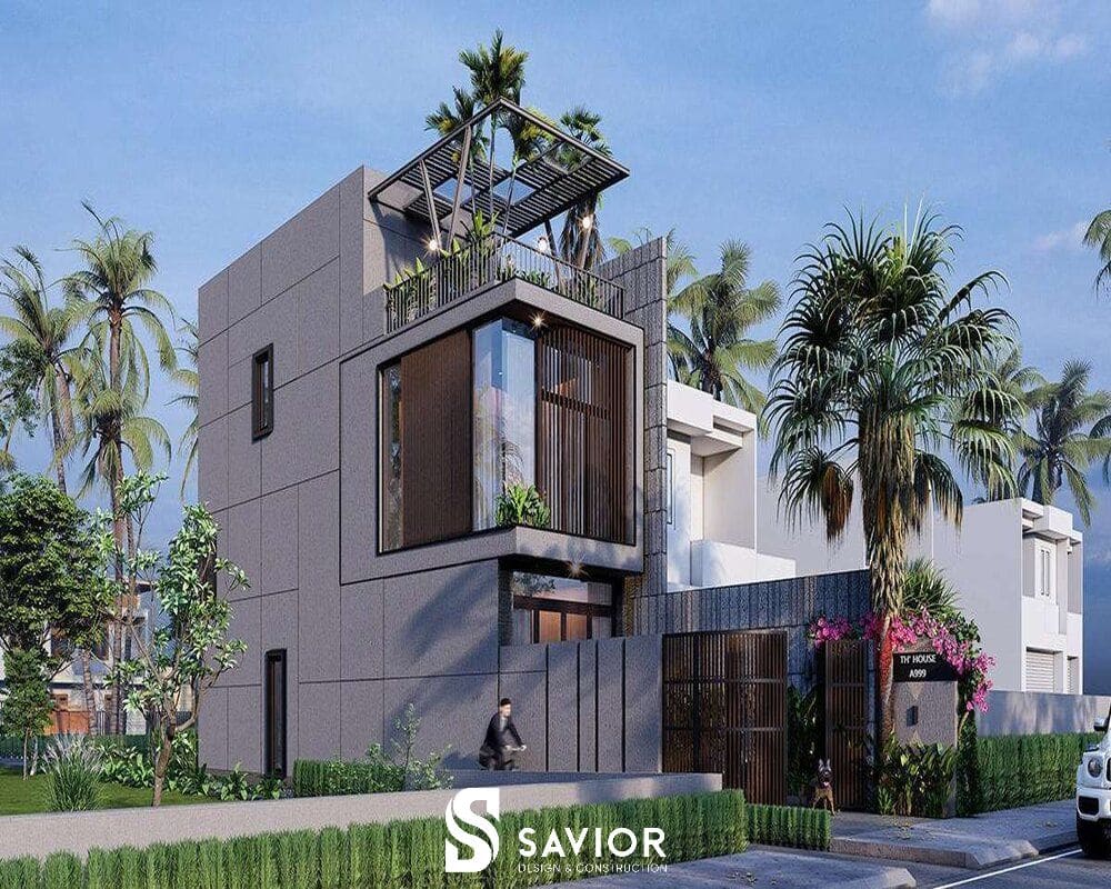 20+ mẫu thiết kế nhà hai tầng hiện đại giá chỉ từ 300 triệu 5 Mặt tiền nhà 2 tầng đẹp có sân thượng