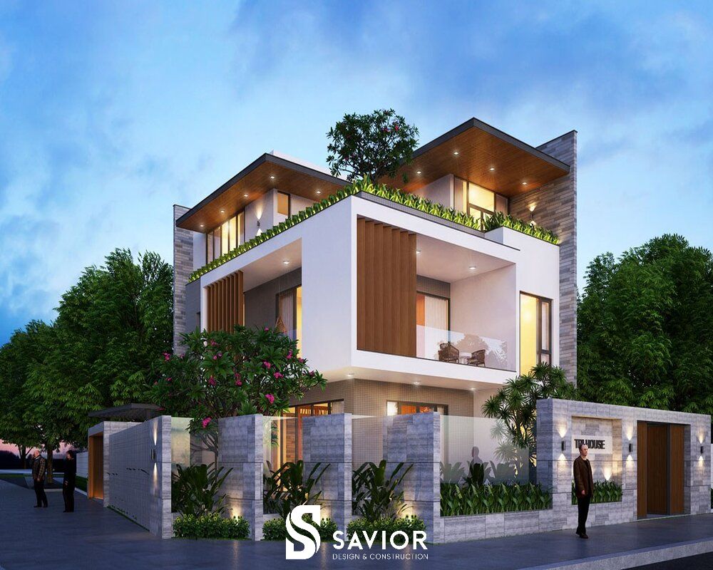 20+ mẫu thiết kế nhà hai tầng hiện đại giá chỉ từ 300 triệu 14 Biệt thự 2 tầng 4m phong cách hiện đại