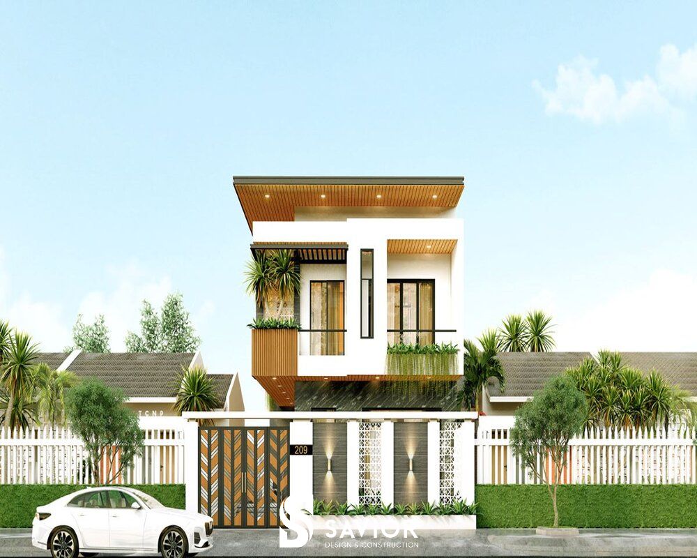 20+ mẫu thiết kế nhà hai tầng hiện đại giá chỉ từ 300 triệu 15 Thiết kế nhà phố 2 tầng với mặt tiền 6m