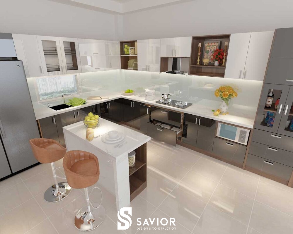 TOP 20 mẫu thiết kế nhà bếp hiện đại, hợp phong thuỷ - Cập nhật 2023 14 Phòng bếp đẹp hiện đại chữ L