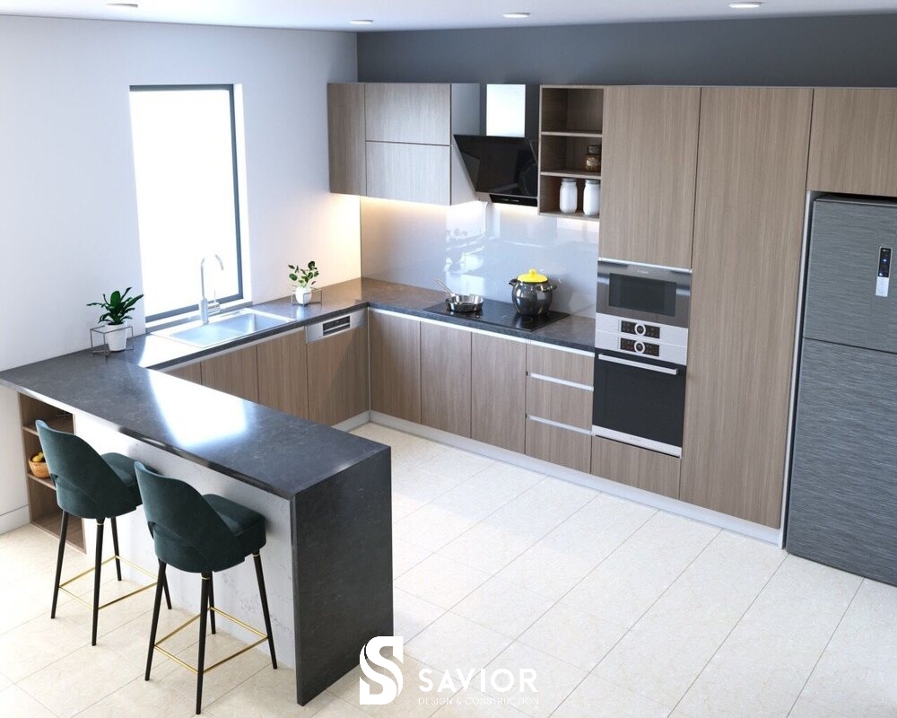 TOP 20 mẫu thiết kế nhà bếp hiện đại, hợp phong thuỷ - Cập nhật 2023 15 Thiết kế không gian bếp hiện đại chữ U