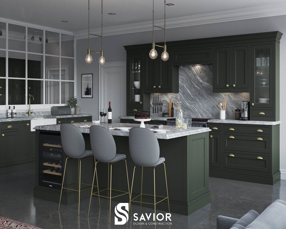 TOP 20 mẫu thiết kế nhà bếp hiện đại, hợp phong thuỷ - Cập nhật 2023 16 Không gian bếp tone màu tối sang trọng