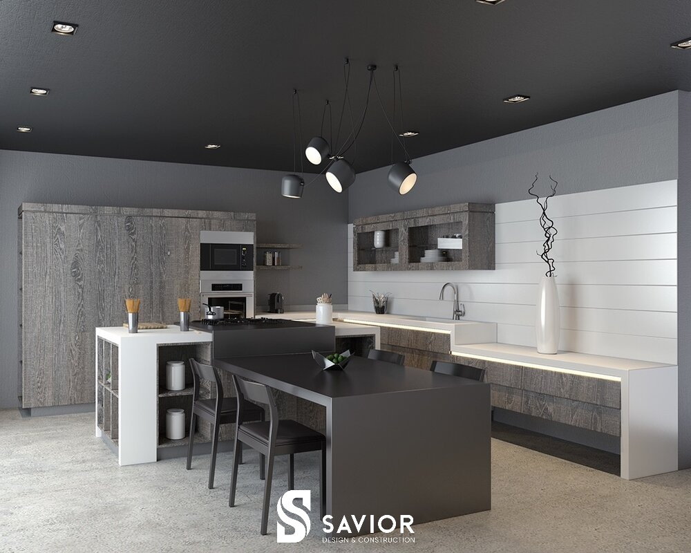 TOP 20 mẫu thiết kế nhà bếp hiện đại, hợp phong thuỷ - Cập nhật 2023 18 Thiết kế nhà bếp gam màu trắng đen tối giản