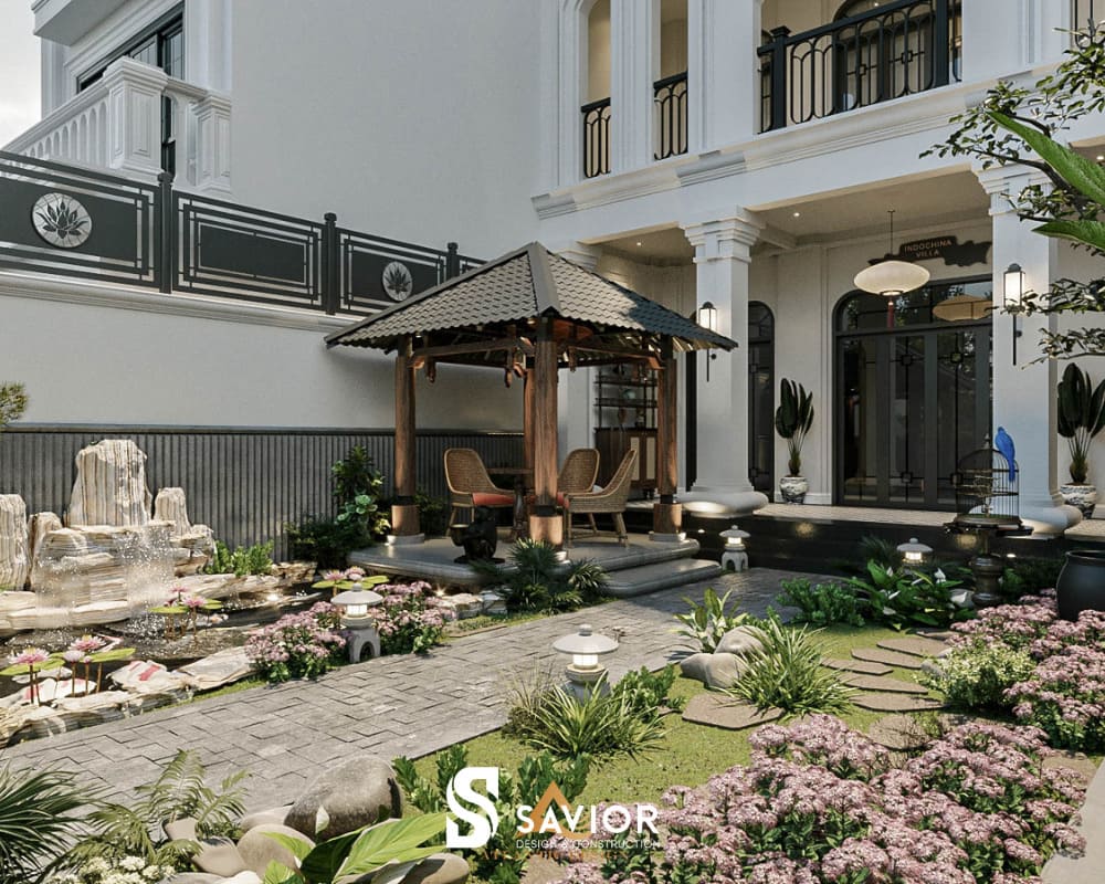 Nhà biệt thự sân vườn kết hợp nội thất sang trọng