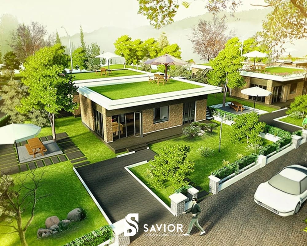 Nhà biệt thự có sân vườn tràn ngập cây xanh