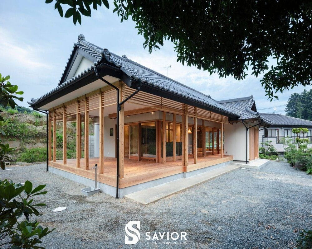 Thiết kế nhà gỗ cấp 4 hiện đại mái Thái