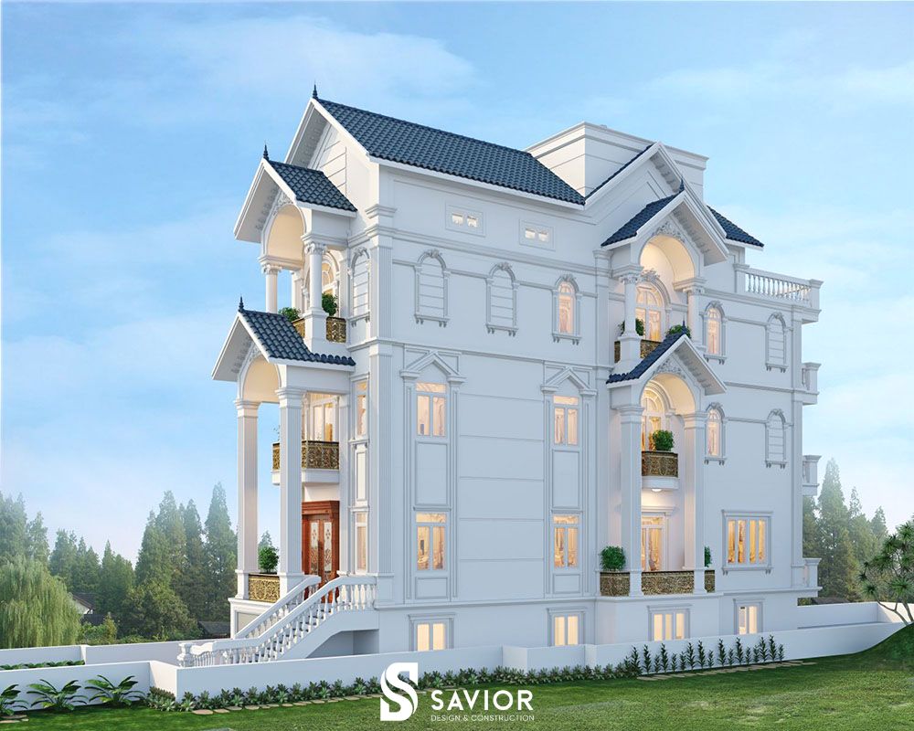 Nhà mái Thái 4 phòng ngủ rộng rãi, nguy nga