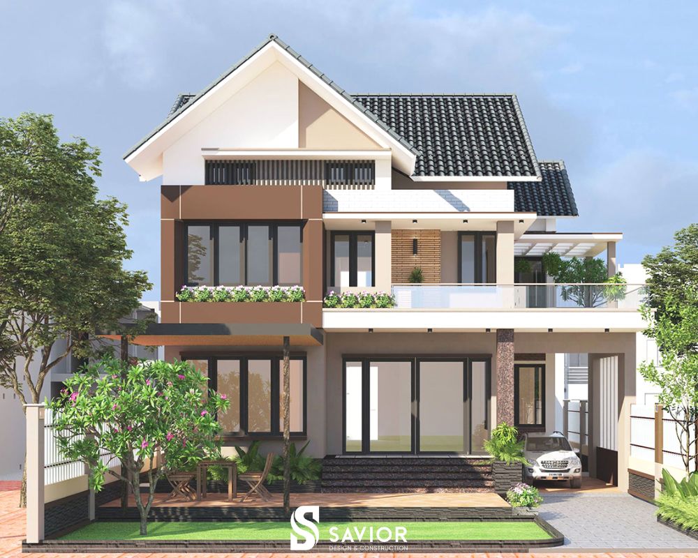 Sự kết hợp mái Thái và phong cách Nhật Bản mang đến không gian hiện đại và ấm cúng