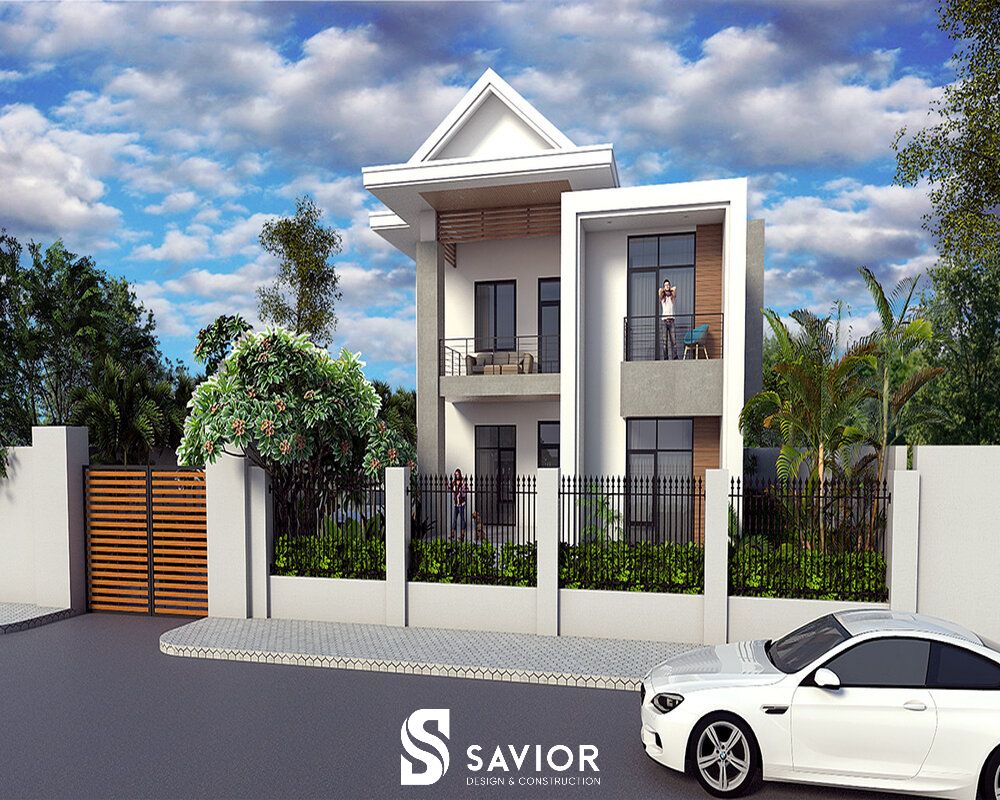 20+ mẫu thiết kế nhà hai tầng hiện đại giá chỉ từ 300 triệu 11 Thiết kế nhà 2 tầng mái Thái kết hợp mái bằng