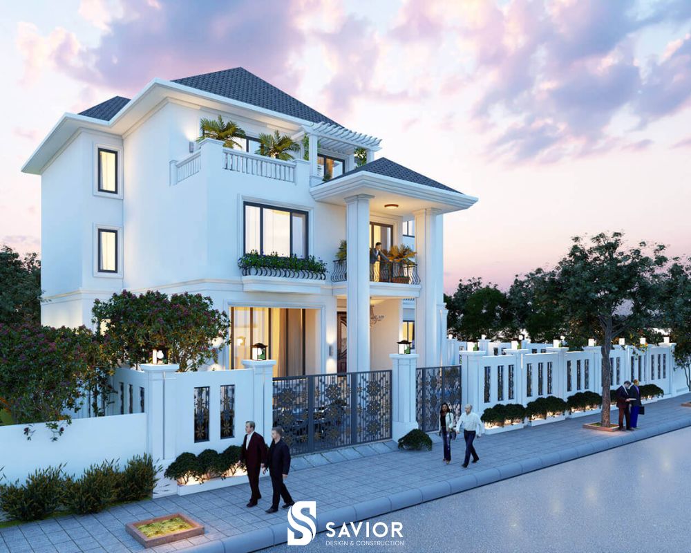 Tổng hợp thiết kế nhà phố mặt tiền 7m hiện đại, đa công năng 10 Nhà mặt tiền nhà phố hiện đại 3 tầng theo phong cách tân cổ điển