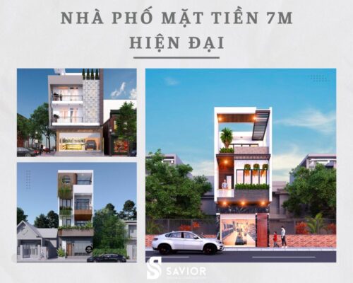 Mẫu nhà phố mặt tiền 7m hiện đại, đẹp