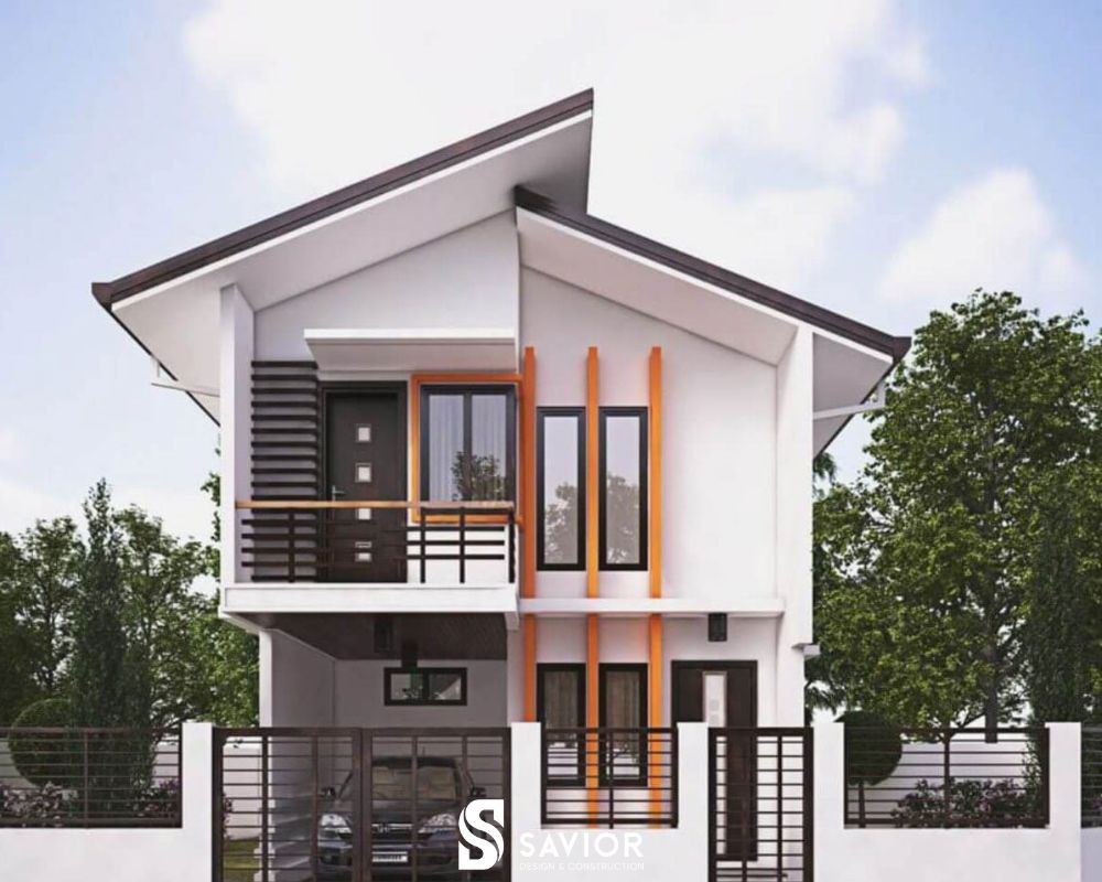 Tổng hợp thiết kế nhà phố mặt tiền 7m hiện đại, đa công năng 6 Phần mái lệch của mặt tiền nhà hiện đại chính là điểm nhấn đầy ấn tượng