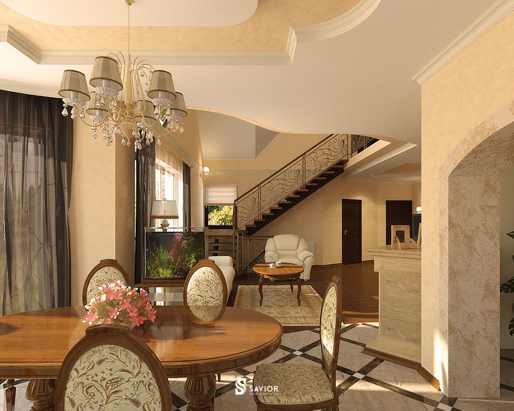 Nằm lòng 7 nguyên tắc "bất dịch" khi thiết kế nội thất biệt thự cổ điển 5 Kết hợp màu sắc mang tính tự nhiên cho căn biệt thự.