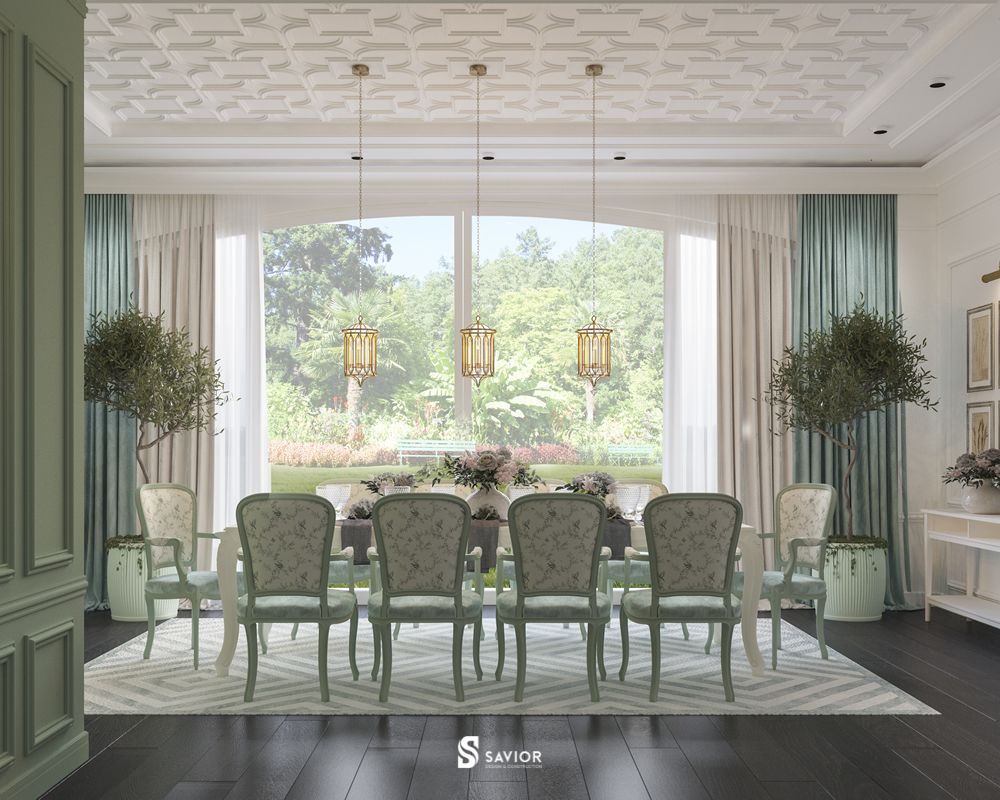 Nằm lòng 7 nguyên tắc "bất dịch" khi thiết kế nội thất biệt thự cổ điển 6 Phối hợp hài hòa ánh sáng tự nhiên và ánh sáng của đèn