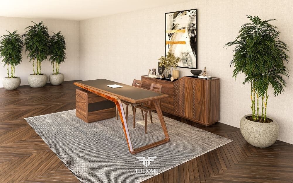 Top mẫu bàn làm việc gỗ óc chó hiện đại, ấn tượng 2024 2 Lựa chọn bàn làm việc gỗ óc chó nâng cấp không gian sống