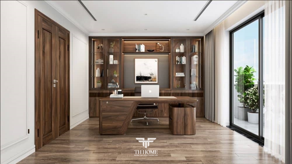 Top mẫu bàn làm việc gỗ óc chó hiện đại, ấn tượng 2024 10 Mẫu bàn làm việc kiểu dáng hiện đại, thanh lịch