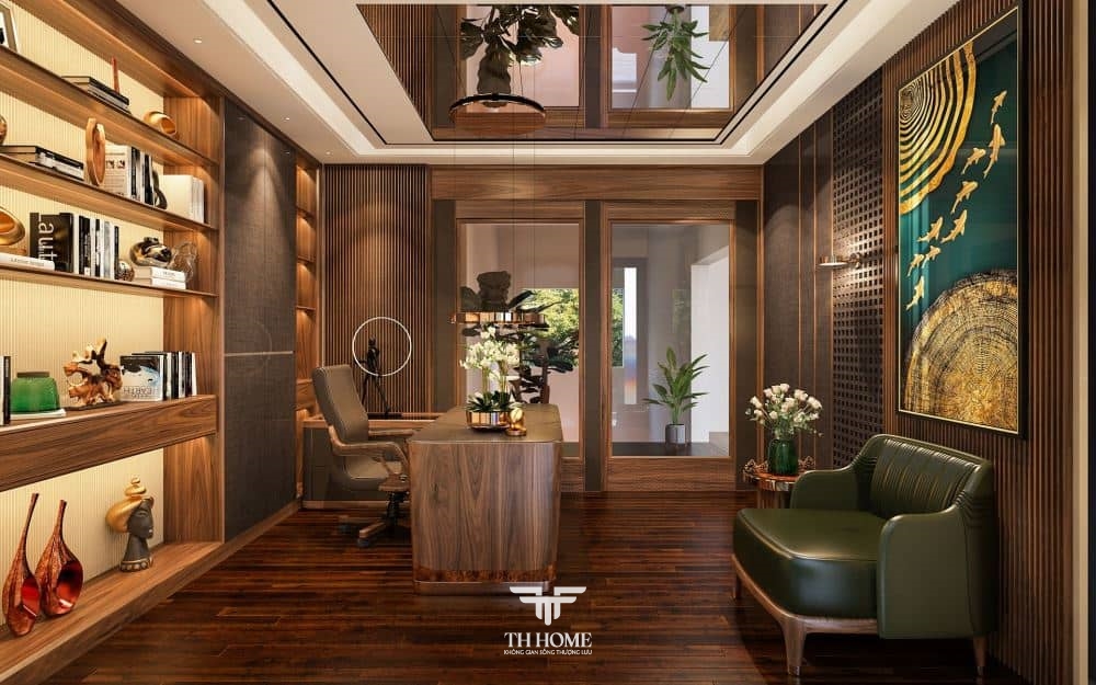 Top mẫu bàn làm việc gỗ óc chó hiện đại, ấn tượng 2024 5 Mẫu bàn làm việc óc chó gam màu socola đẹp mắt