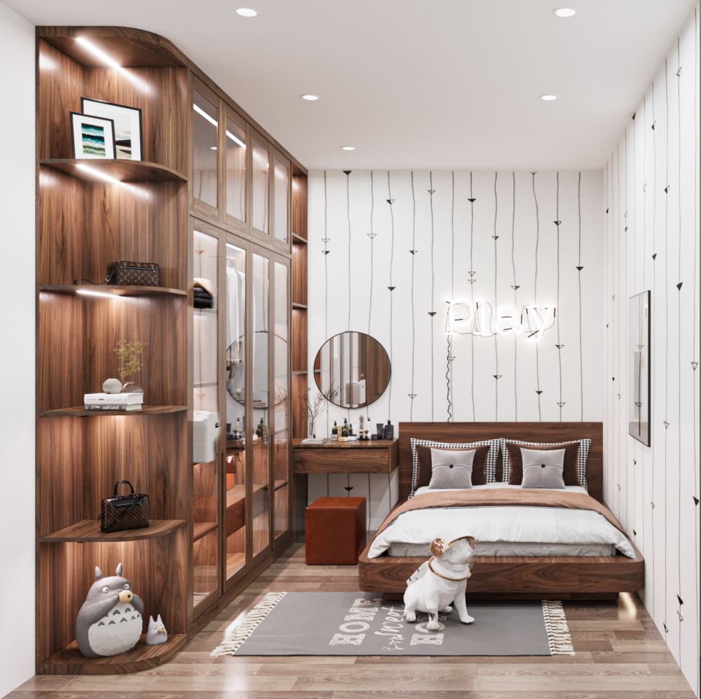 30+ Mẫu bàn trang điểm gỗ óc chó hiện đại cập nhật mới nhất 2024 12 Gợi ý mẫu bàn trang điểm cho không gian phòng ngủ nhỏ