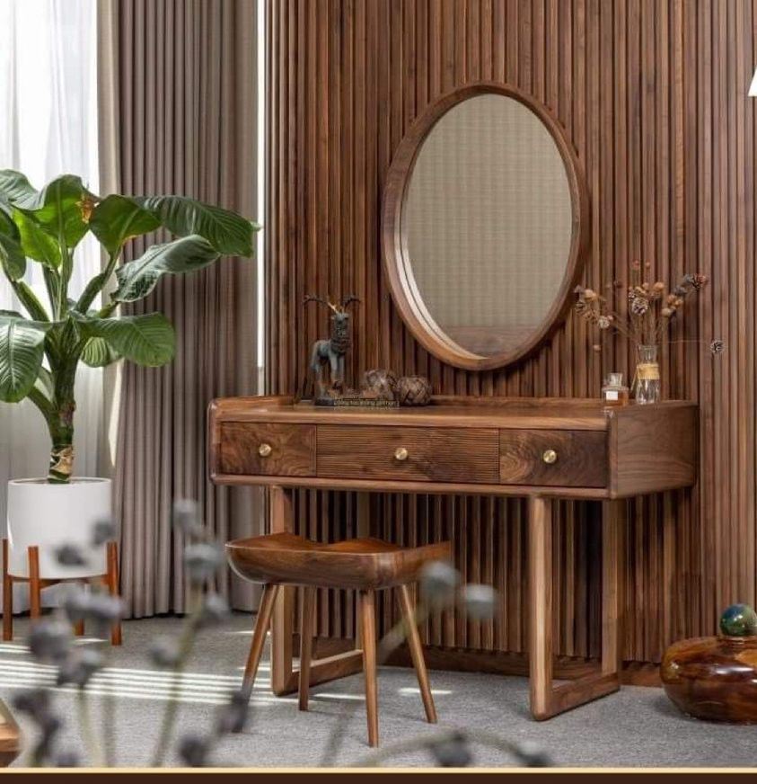 30+ Mẫu bàn trang điểm gỗ óc chó hiện đại cập nhật mới nhất 2024 20 Dáng bàn phấn gỗ óc chó truyền thống