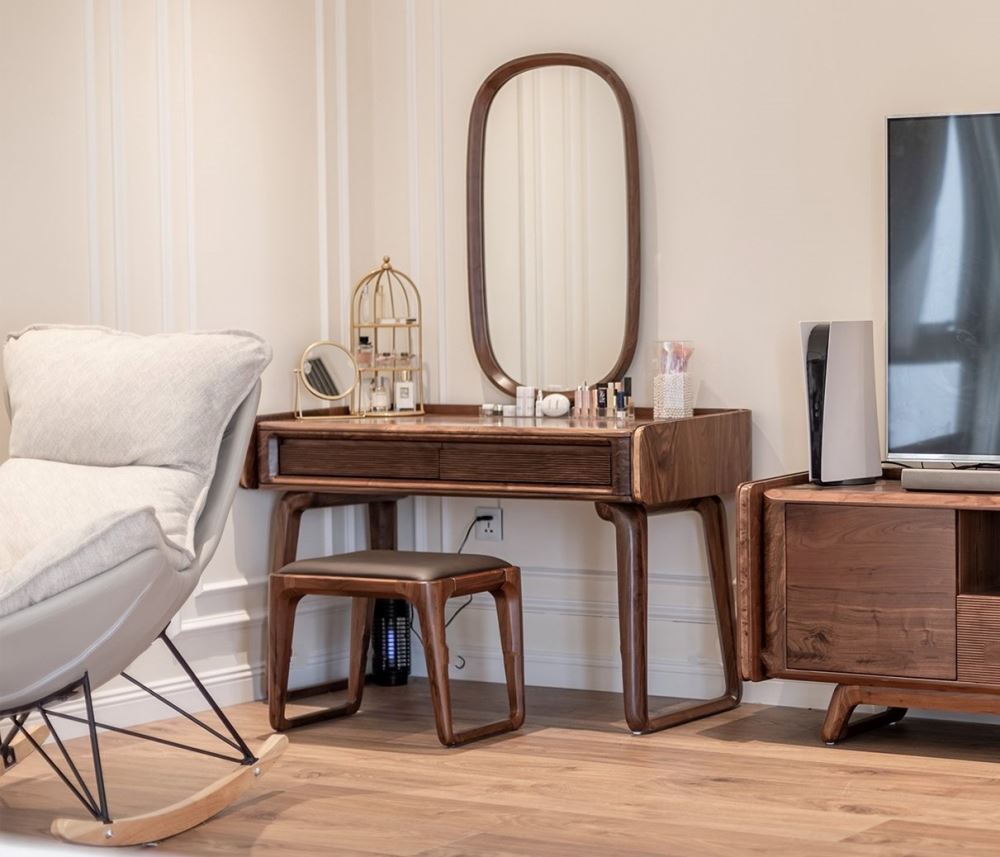 30+ Mẫu bàn trang điểm gỗ óc chó hiện đại cập nhật mới nhất 2024 28 Đẹp mắt bàn trang điểm óc chó