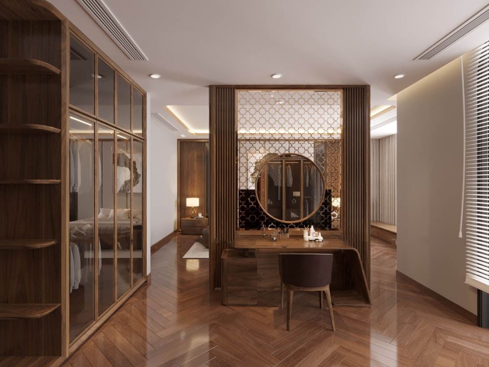 30+ Mẫu bàn trang điểm gỗ óc chó hiện đại cập nhật mới nhất 2024 29 Bàn trang điểm sang trọng, đẳng cấp