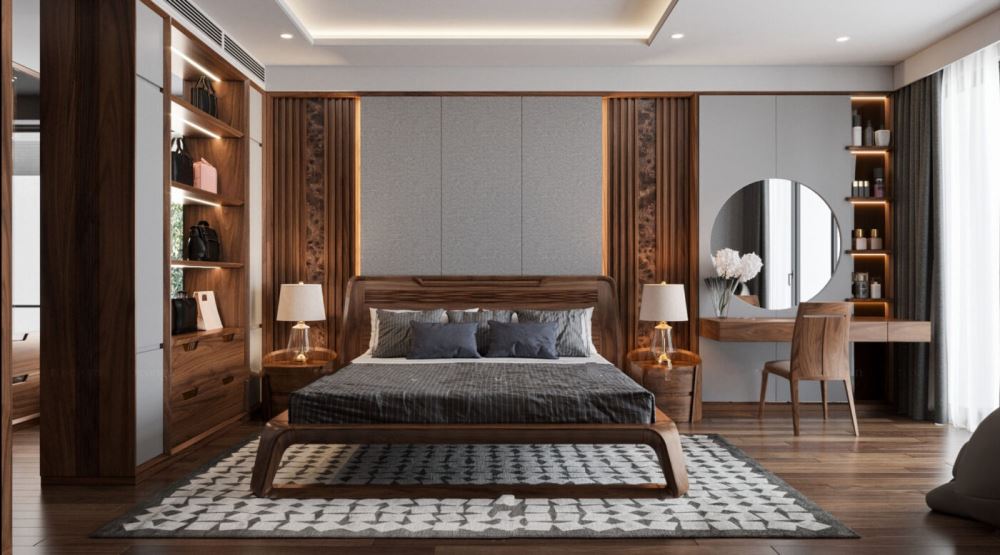 30+ Mẫu bàn trang điểm gỗ óc chó hiện đại cập nhật mới nhất 2024 34 Chọn kiểu dáng bàn phù hợp với sở thích