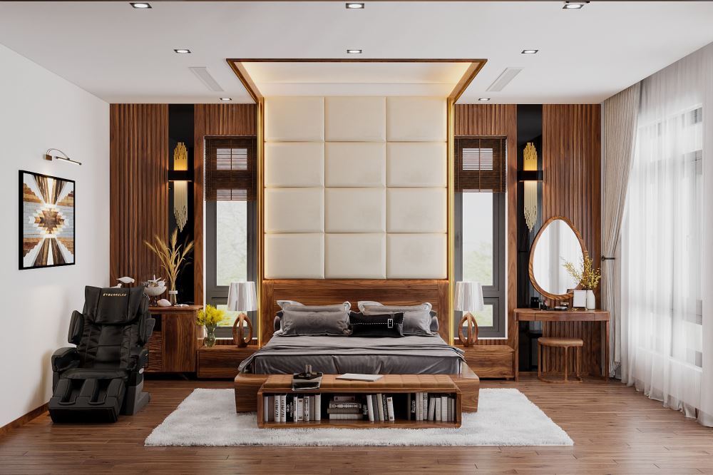 30+ Mẫu bàn trang điểm gỗ óc chó hiện đại cập nhật mới nhất 2024 9 Mẫu bàn trang điểm kết hợp gương hình giọt nước lạ mắt