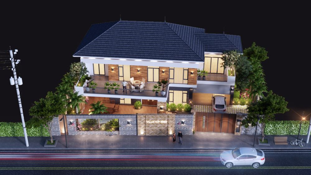 Mái Nhật có độ dốc thoải vừa phải, mang đến vẻ đẹp nhẹ nhàng