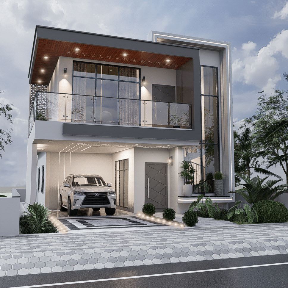 Cấu trúc biệt thự bất đối xứng mang lại sự mới lạ, hút mắt